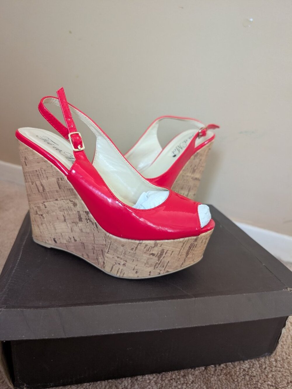 Women's sling back wedge heel sandals
